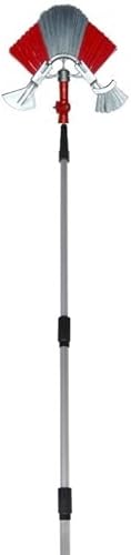 Fassadenbesen- Spinnenbesen - Dreieckbesen - Dachrinnenreiniger ausziehbar von 180 cm auf 480 cm inkl. Rinnenbürste und Laubschieber (abnehmbar) - Cheap-Us