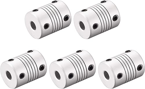 sourcing map 5Stk. 6.35mm zu 10mm Aluminiumlegierung Stab Flexibel Kupplung Motorsteckerverbindung L25xD19 Silber - Cheap-Us