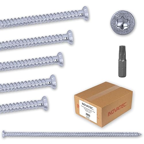 100 x INOVATEC Fensterrahmenschrauben TX30 Senkkopf 7,5 x 212 mm inkl. Bit - Cheap-Us