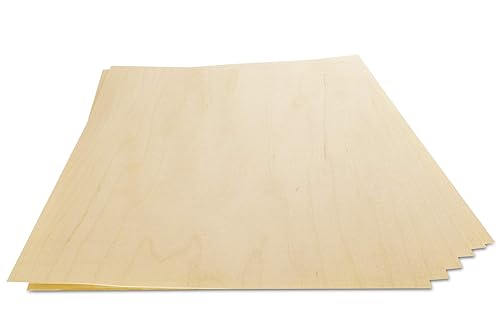 WoodPress® Echtholzfurnier aus echtem Birkenholz, 6 Bögen, A4-Größe (ca. 21 cm x 29 cm), Furnier für Intarsien, Modellbau und Möbelreparatur - Cheap-Us