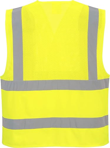 Portwest Warnschutz-Netz Weste, Größe: 4X/5X, Farbe: Gelb, C494YER4X/5X - Cheap-Us