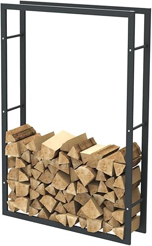 Bc-elec - HHWPF0026 Holzablage aus schwarzem Stahl 150 * 100 * 25CM, Rack für Brennholz, Kaminholzablage. - Cheap-Us