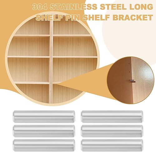 Create idea 50 Stück 5 x 45 mm Regalhalterung, Dübelstifte aus 304 Edelstahl, runder Kopf, flach, abgeschrägtes Ende, Dübelstift für Bücherregale, Möbelreparatur, Installation - Cheap-Us