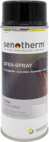 Senotherm Ofenlack Sprühdose 400ml titan grau 12-1155-707866 Weilburger bis 600°C Hitzebeständig für Kaminofen Einsatz Grill oder Ofenrohr zum Ausbessern kleinerer Lackfehler - Cheap-Us
