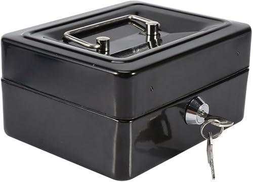 Feuerfeste wasserdichte Box mit Schlüsselschloss, Mini Tragbarer Safe Stahl Petty Abschließbar Bargeld Geld Münze Schmuck Sicherheitsbox Für Ausweise A4-Dokumente kleine Elektrogeräte Juwelen usw - Cheap-Us