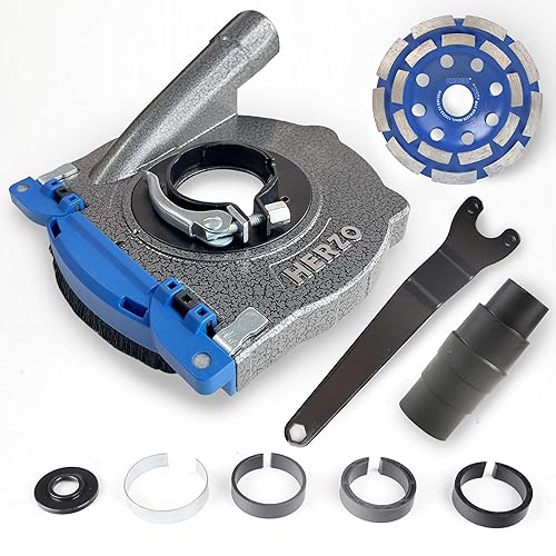 HERZO Absaughaube Set für Winkelschleifer inklusive 125mm DiamantSchleiftopf - robuste Aluminiumkonstruktion, hochwertiger Diamantschleiftopf 125mm - Cheap-Us