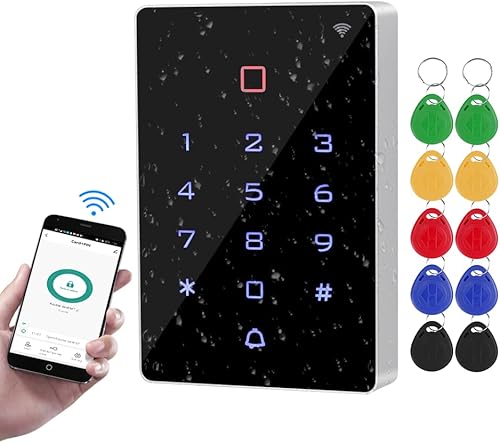 FusyTuly WiFi Tuya RFID Zugangskontrolle Tastatur IP68 wasserdichte Access Controller Tastatur WG26/34 Telefon APP Passwort Entsperren System + 10pcs Keyfobs - Cheap-Us