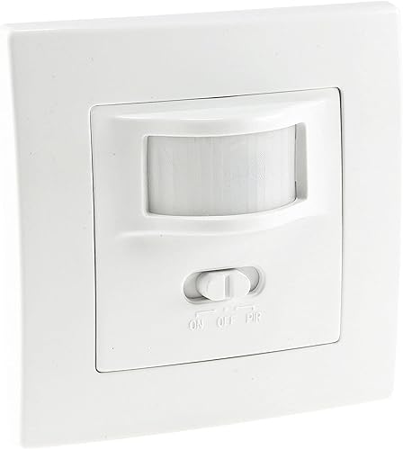 ChiliTec Bewegungsmelder 160° Unterputz Wand-Montage Schaltet ab 1Watt 9m Reichweite 230V 2-Draht Technik Ersetzt einen Lichtschalter Weiß - Cheap-Us