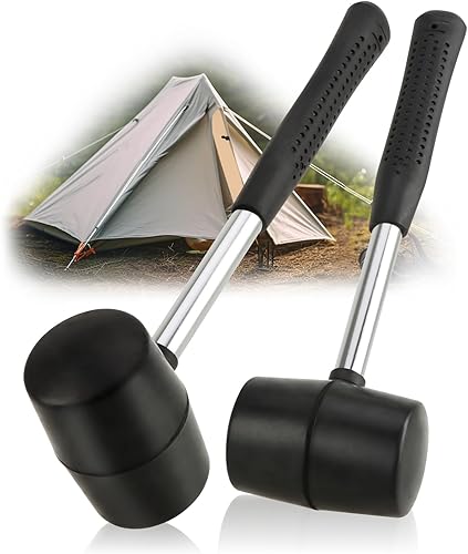 Robin Goods® 2X Gummihammer 590 g - Camping, Zelt- und Outdoor-Zubehör - Stabiler und Rutschfester Griff - Campinghammer, Schonhammer für Handwerk und Heimwerken - Cheap-Us