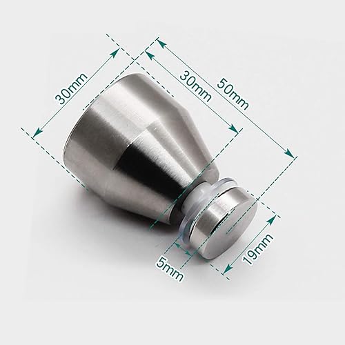 304 Edelstahl Duschtürknopf Duschtürgriff Badezimmer Duschkabine Türgriff Glastür Schrankgriff Dusche Griff Beschläge Türgriff Einzelne/Doppelter Knopf,Silberfinish,Schraube Ø8mm (N) - Cheap-Us