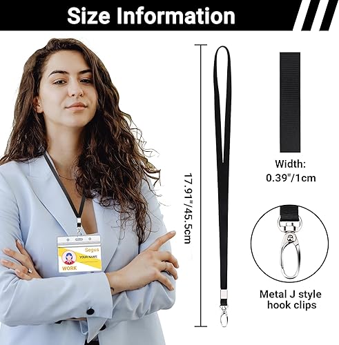 Segus Schlüsselband, 10 Stück Schlüsselbänder zum Umhängen, Umhängeband mit Drehbarem Metallclip, für Ausweishüllen, Schlüssel, Namensschilder und Plastikkarten (Dunkelblau) - Cheap-Us