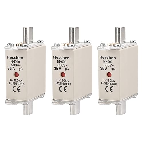 Heschen NH Sicherungseinsatz NH000 35A gG Frontanzeige Kombimelder, 3 Stück - Cheap-Us