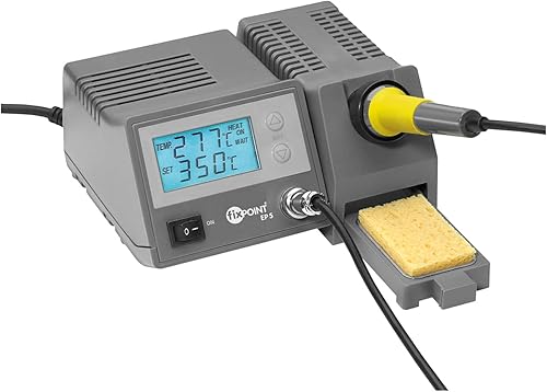 Fixpoint 51098 Digitale Lötstation EP5 / 48W Digitales Lötkolben Set / Einstellbare Temperatur 150 - 450 Grad / Feine Lötspitze / Soldering Station mit LCD Anzeige - Cheap-Us