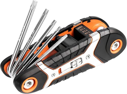 RICHMANN Klapphalter Inbusschlüssel 8 tgl. (1,5-8mm) aus Cr-V Stahl - tragbar, faltbar Inbus für Fahrrad, Schraubendreher für Imbusschraube (H1,5 H2 H2,5 H3 H4 H5 H6 H8) - Innensechskant-Schlüssel-Set - Cheap-Us