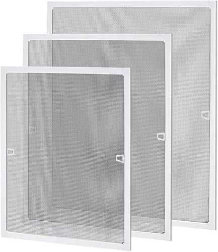 UISEBRT Insektenschutz Fliegengitter Fenster mit Alurahmen -Fliegenschutzgitter Mückengitter ohne Bohren und Schrauben, 80×100cm, Weiß - Cheap-Us