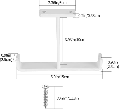 4 Stück Wandhaken für Garagenhaken für Gartengerätehalter, Schwerlast Doppelhaken Wand Haken weiß, Gerätehaken, Leiterhaken, Garage Werkzeughalter Wandhalterung für Werkzeuge Fahrradhalterung - Cheap-Us