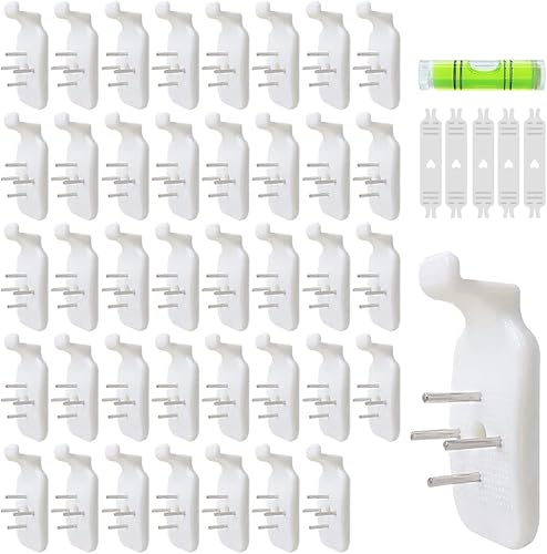 HLIWS Spurenlose Wandhaken,Unsichtbar Bild Kleiderbügel Halterungen-40 Stücke spurlose nägel,für Hängende Gemälde,Hochzeitsfotos,Spiegel,Uhren - Cheap-Us