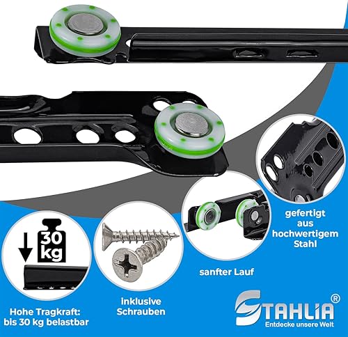 Stahlia (1 Paar) Schubladenschienen Rollenführung Teilauszug Weiß 400mm Schubladenauszug Schienen Führungsschiene Schienen mit Rollen Laufschiene - Cheap-Us
