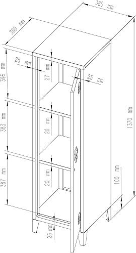 [en.casa] Einzelspind Kurikka Metallspind mit 2 Ablagen 137 x 38 x 38 cm abschließbar Schließfachschrank Metallschrank Garderobenschrank Pastellgrün - Cheap-Us