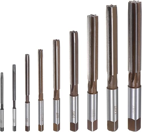 QUARKZMAN 9-teiliges Handreibahlen-Set, 3 mm, 4 mm, 5 mm, 6 mm, 8 mm, 10 mm, 12 mm, 14 mm, 16 mm, H7, metrischer Reibahlenbit aus legiertem Stahl, Stahlschneidwerkzeug zum Reiben von Löchern - Cheap-Us