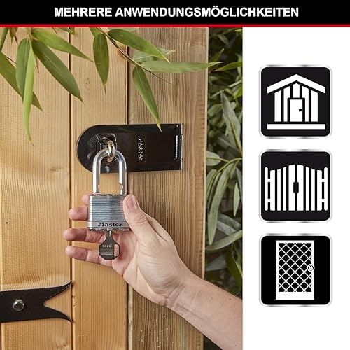 MASTER LOCK Hochleistungsvorhängeschloss [Schloss mit Schlüssel] [Laminierter Stahl] [Wetterfest] M5EURDLH - Ideal für Lagerräume, Garagen etc. - Cheap-Us