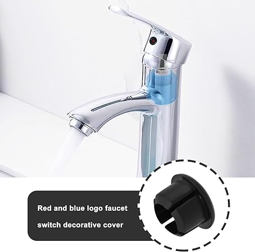 eMagTech 20 Stück Wasserhahnanzeigen Griffschilder für Heißes Kaltes Wasser Rote Und Blaue Etiketten Schilder für Küchen Wasserhähne Abdeckungsschilder für 6,7 Mm Große Wasserhahnlöcher (Silber) - Cheap-Us