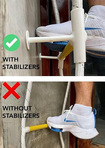 Zweistöckige Feuerleiter 4 m mit Abstandsstabilisatoren – Schwer Entflammbare Notfall-Strickleiter mit Karabinerhaken – Wiederverwendbar – Tragfähigkeit bis zu 900 kg Gelb Fluchtleiter 4m - Cheap-Us