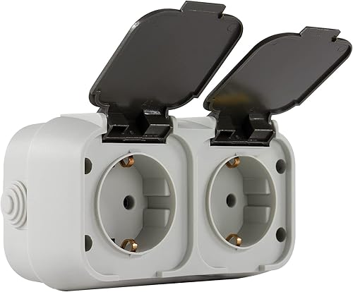 REV Standard, Feuchtraumsteckdose, Aufputz, grau - Cheap-Us