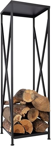 KARAT Kaminholzregal - Kaminholzständer für Innen & Außen - 111,5 x 34 x 34 cm - Brennholzregal Feuerholzregal Stapelhilfe - Naxos 3600 - Cheap-Us