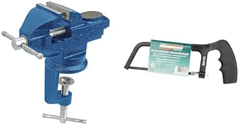 Brüder Mannesmann M 713-050 Schraubstock drehbar, Backenbreite 50mm, Spannweite 55mm & mit Sägeblatt - Cheap-Us