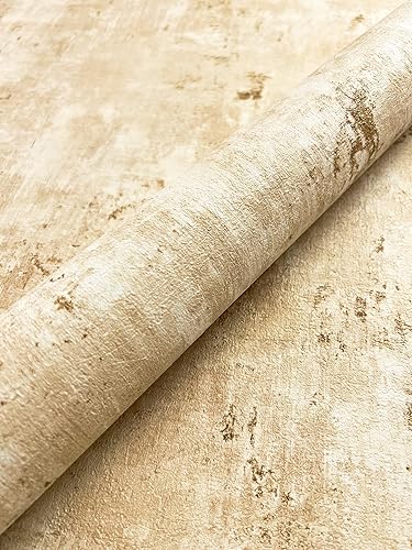 NEWROOM Tapete Grün Vliestapete Putz - Betonoptik Modern Gold Beton Metallic Betonwand Industrial Putzoptik Glanztapete inkl. Tapezier-Ratgeber - Cheap-Us