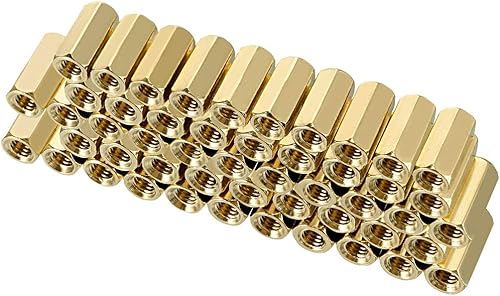 sourcing map 50 Stück Gerade Messing PCB Innengewinde Hex Abstandshalter M3x5x10mm de - Cheap-Us