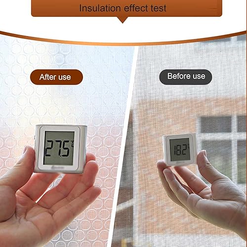 Fenster Isolierfolie Kälteschutz Fensterisolierung Schutz-Vorhang,Wärmeschutzvorhang,Winddichte Staubdichte Fensterisolierung für den Winter,Doppelt Verdickt Luftpolsterfolie (80x100cm) - Cheap-Us