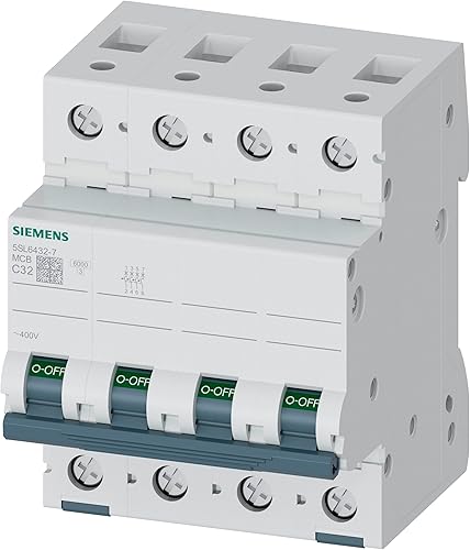 Siemens 5sl6 – Automatischer Leitungsschutzschalter 400 V 6 kA 4pol C 32 A - Cheap-Us