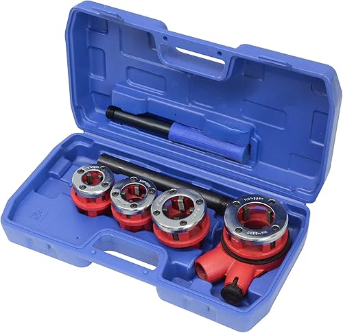 7tlg. Set Gewindeschneidkluppe Rohrgewindeschneidsatz Kluppe Gewindeschneider Außengewinde 1/2, 3/4, 1 und 1 1/4 Zoll im Koffer - Cheap-Us