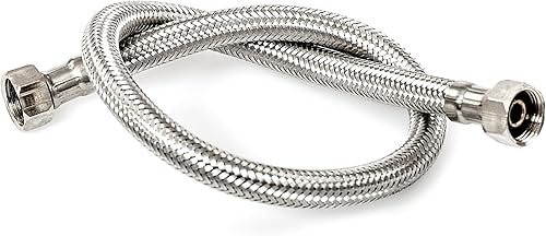 DOJA Industrial | Flexschlauch | PACK 2 | IG 3/8'- IG 3/8' | 40 CM Länge | Edelstahl Panzerschlauch fuer Wasserhahn, Waschbecken, Hahn | Flex Schlauch Armatur | Anschlussschlauch/Verlaengerung - Cheap-Us