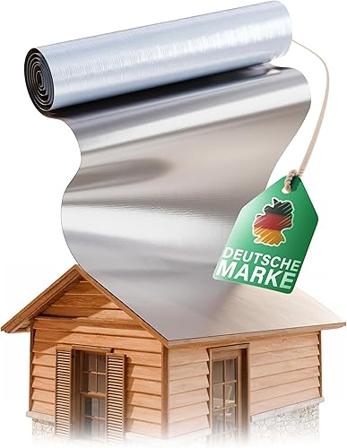 SMABIX® Dachfolie Aluminium 5x1m, selbstklebend mit starkem Bitumenkleber [EINFACHE ANWENDUNG], alternativ zu Dachpappe & EPDM-Folie, ideal für Gartenhäuser, Garagendächer und Schuppen - Cheap-Us