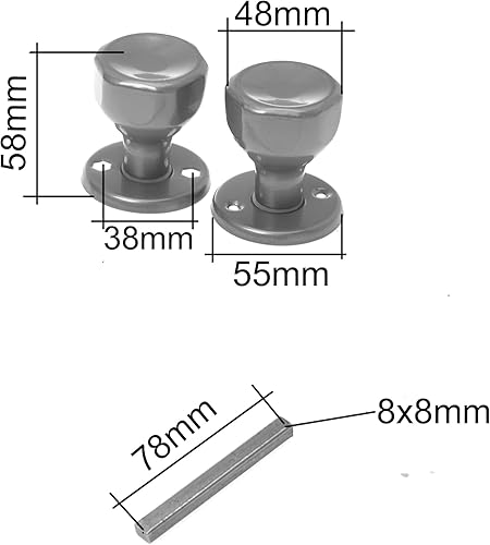 Aqbau® Türknopf Drehbar auf Rundrosette Knopfdrücker Drehknauf zimmertür Türknauf Komplettes Set Türknöpfe inkl. Bolzen und Schrauben Türklinke Türgriffe Knauf (Silber) - Cheap-Us