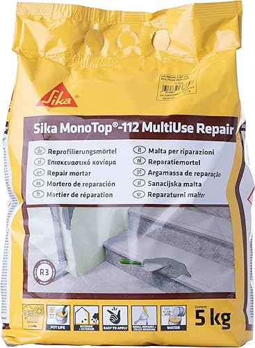 SIKA – Universalmörtel – Sika MonoTop 112 MultiUse Repair Grau – ideal für Betonreparatur – für Außenanwendungen – einfache Verarbeitung – 5 kg - Cheap-Us