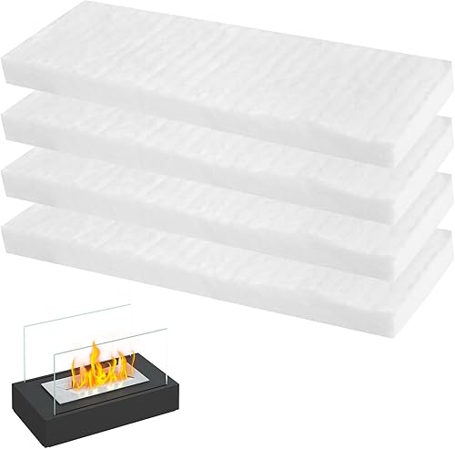 Keramikwolle Für Bioethanol Kamin, 4 Stücke Keramikwolle für Bioethanol 30 * 10 * 2cm, Kaminofen Indoor Gel Ethanol Keramikschwamm für Bioethanol Brenner - Cheap-Us