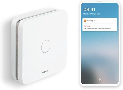 Netatmo - Smarter Kohlenmonoxidmelder, WLAN, 10-Jahres-Batterie, 85 dB Alarm, Selbsttest-Funktion, kein Smart-Home-System nötig, Zertifizierungen EN 50291 und NF, NCO-DE - Cheap-Us
