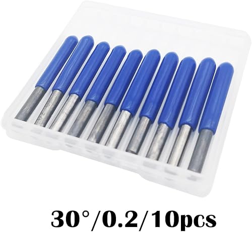 Gravierstichel, CESFONJER Titanium beschichtete Gravur CNC Bit, 3.175 mm Hartmetalls PCB Gravieren CNC Router Bit-Tool 45 Grad 0.1mm Tip (5 Pcs) - Cheap-Us