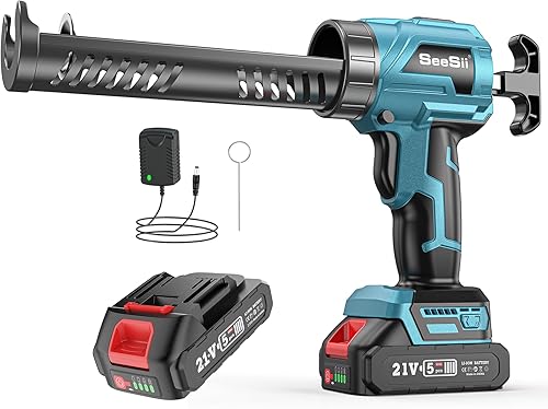 Seesii Akku Kartuschenpresse Kompatibel mit Makita 18V, Akku Kartuschenpistole mit 2000mAh, 4 Geschwindigkeiten,Elektrische Silikonpistole, Akku Silikonpistole für 300ml-Kartuschen (300 ML) - Cheap-Us