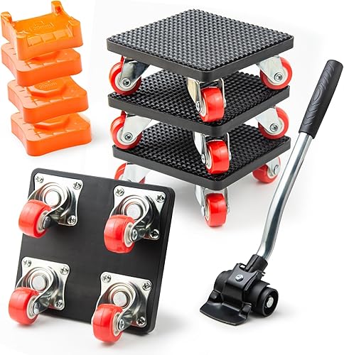 4 Stück Möbel Transportrollen Set mit Lastenheber für Umzug Schwere Möbel 400KG Rollen für Möbelheber,360 Grad drehbar RadsMöbelrollen Schwerlast mit möbelroller transportroller - Cheap-Us