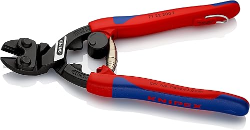 KNIPEX CoBolt Kompakt-Bolzenschneider mit schlanken Mehrkomponenten-Hüllen, mit integrierter Befestigungsöse zum Anbringen einer Absturzsicherung schwarz atramentiert 200 mm 71 22 200 T - Cheap-Us
