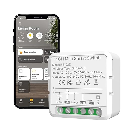 JAOGAUS Zigbee Mini Smart Schalter, DIY Wlan Smart Switch Modul, Smart Lichtschalter Zigbee Hub Erforderlich, Hausautomation, Kompatibel mit Smart Life/Tuya APP, Alexa, Google Home, Home Assistant (1) - Cheap-Us