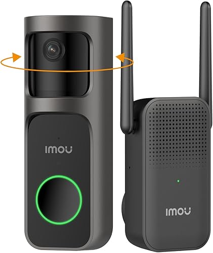 Imou DB2S Video-Türklingel-Kamera 2K（3MP） WiFi mit Chime, Smart Security Türklingel, Farbe Nachtsicht 5m, AI Person Detection App Alert, 30° Pan-Objektiv,Zwei-Wege-Audio,SD Local - Cheap-Us