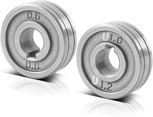 STAHLWERK 2er Set Drahtführungsrolle/Drahtvorschubrolle mit 0,6/0,8 mm V-Profil und 1,0/1,2 mm U-Profil zum Schweißen von Aluminium, Fülldraht und Massivdraht mit MIG MAG Schweißgeräten - Cheap-Us
