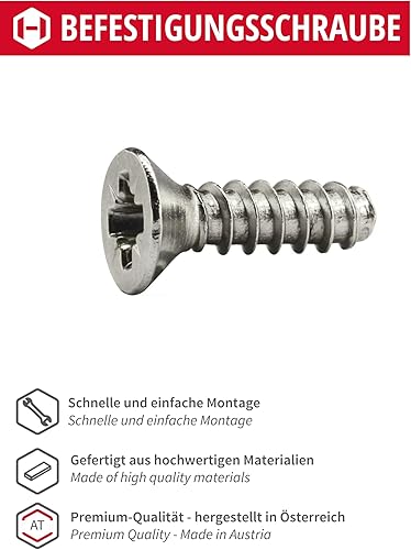 Gedotec Befestigungsschrauben und Dübel | 8 mm Bohr-Ø | 50 Stück | 3,5 x 12 mm Schrauben und 10,8 mm Dübel aus Kunststoff | Topfscharnierbefestigung Möbel, Stangenscharnier, Türscharnier - Cheap-Us