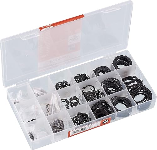 Werkzeyt Sicherungsringe-Sortiment 300-teilig - Außen - Diverse Größen im Set (3 - 32 mm) - Vorsortiert in praktischer Kunststoffbox / Innen-Seegering / Sortimentskasten / B34151 - Cheap-Us